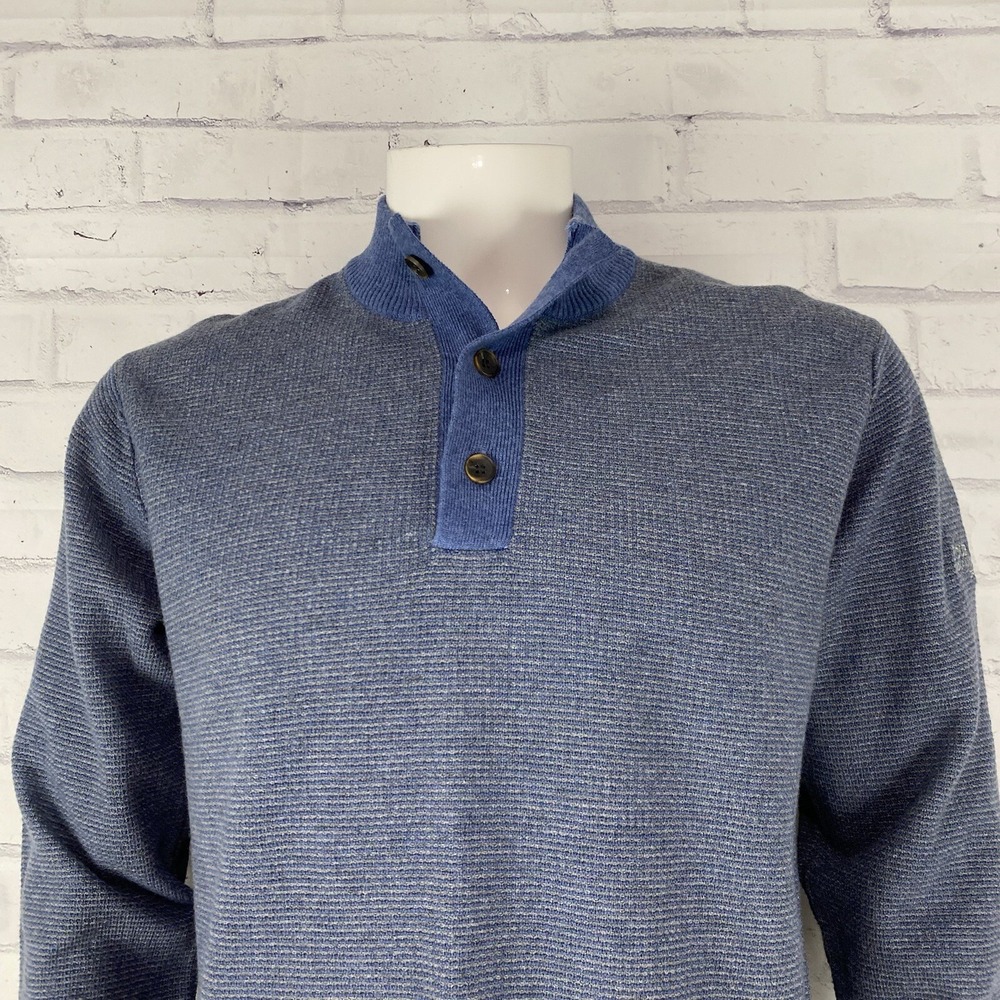 Johnnie-O Sweater Men's‎ Small Pullover Henley Sweatshirt Wood Blend Golfing